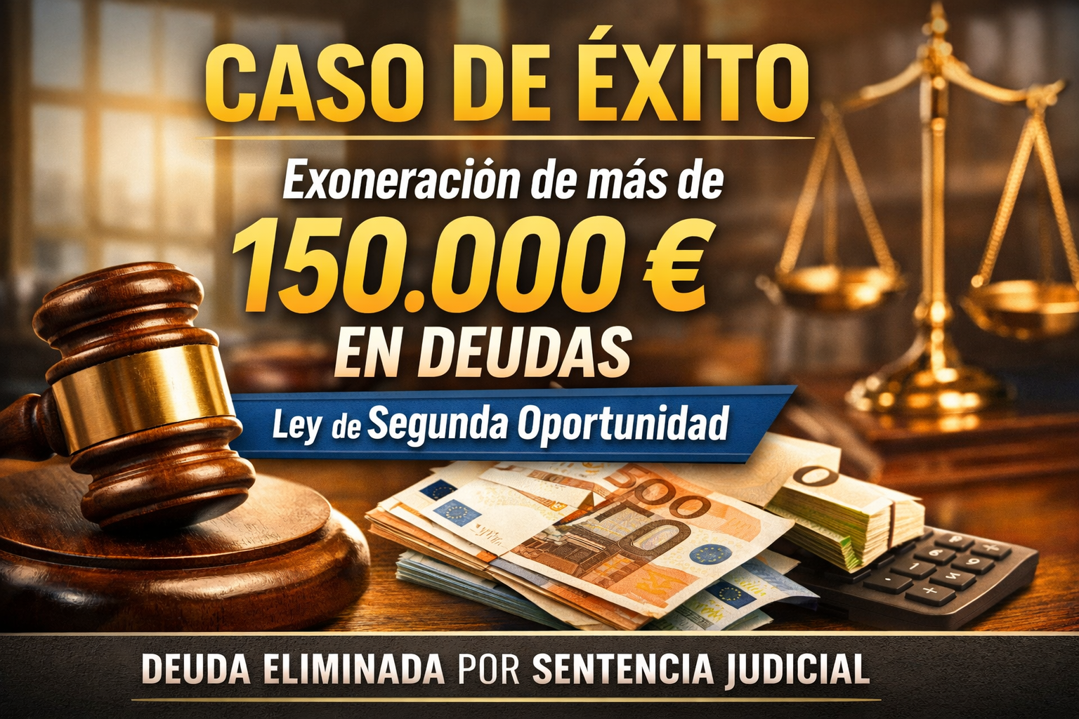 Caso de éxito: Exoneración de más de 150.000 € en deudas gracias a la Ley de la Segunda Oportunidad